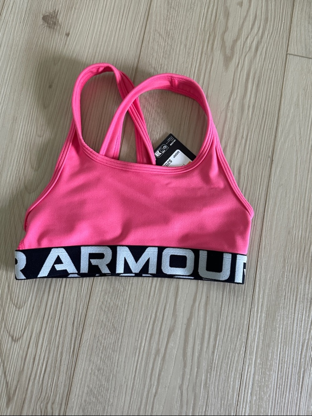 Under Armour Hot Pink Youth Small Sports Bra with Branded Elastic